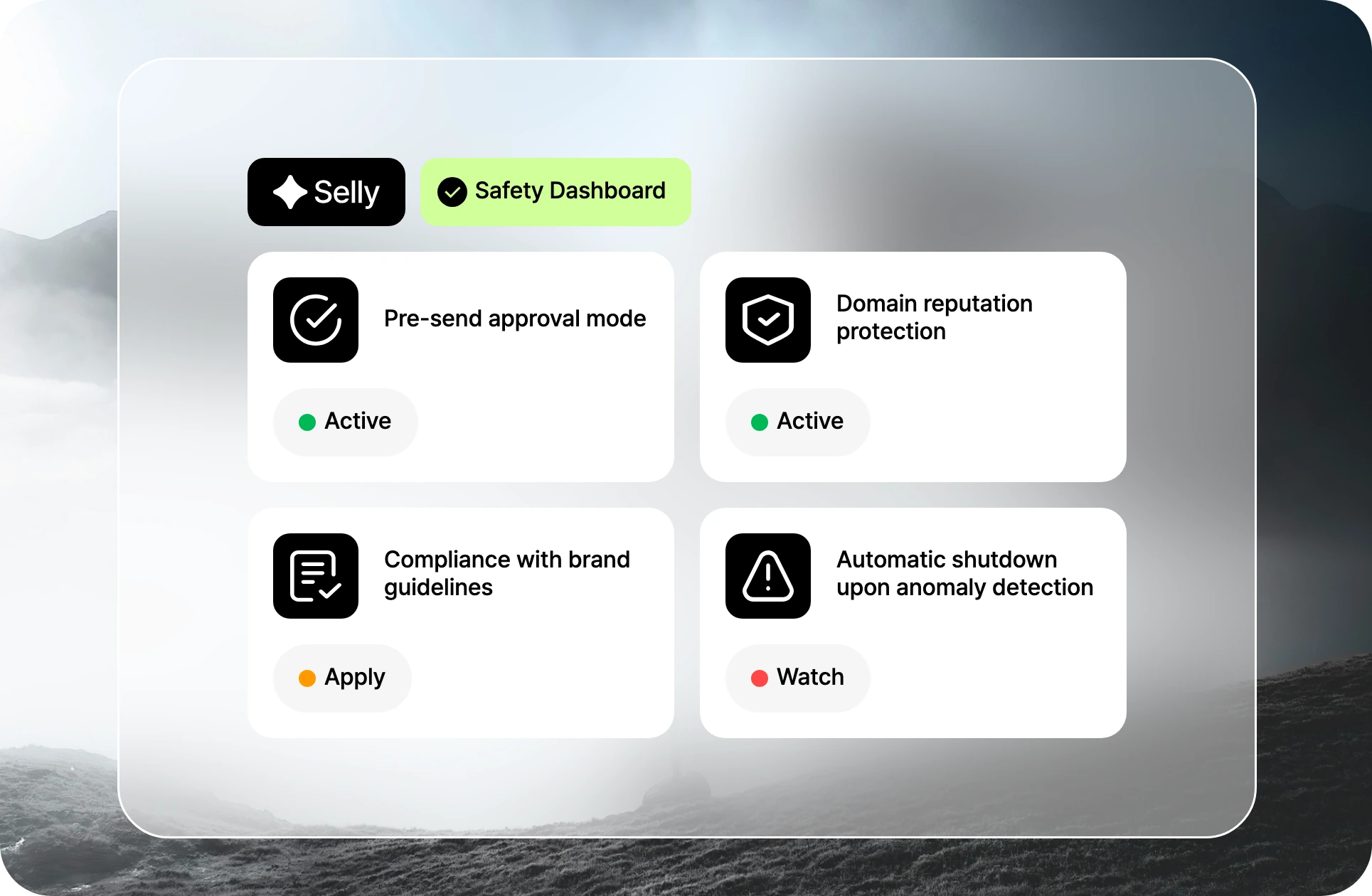 Selly approval workflow with real-time review and anomaly controls.
